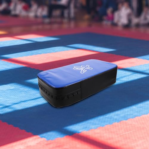 Yardwe Kickboxing Striking Focus Pad Pu Martial Arts Training Equipment Blue Curved Kicking Shield for Taekwondo MMA Karate Martial Arts Practice