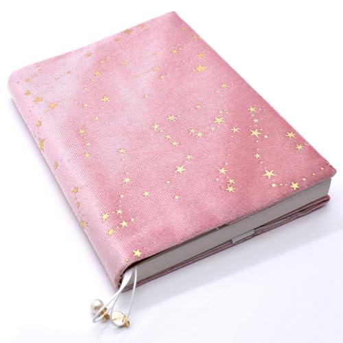 BLBMH 5x8 Book Cover | Handmade Non-Stretch Fabric Sleeve with Bookmark | for Paperback Bible Journal | Privacy Reading Gift for Women - Velvet Pink - color: Velvet Pink