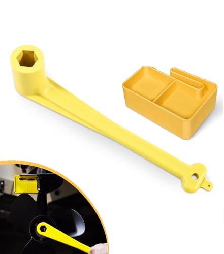 1-1/16" Boat Prop Wrench & PMPS-1-DP Prop Stop Block Kit, 91-859046Q4 Polymer Propeller Wrench - Works for Mercury Mercruiser Alpha, Fits All Outboard & Stern Drive Applications Light-Weight, Yellow
