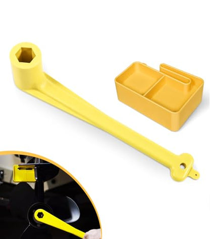 1-1/16" Boat Prop Wrench & PMPS-1-DP Prop Stop Block Kit, 91-859046Q4 Polymer Propeller Wrench - Works for Mercury Mercruiser Alpha, Fits All Outboard & Stern Drive Applications Light-Weight, Yellow