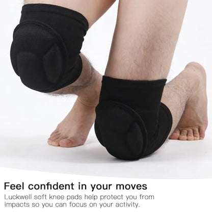 Knee Pads for Women & Men, Basketball Knee Pads Volleyball Knee Pads for Women Men Wrestling Knee Pads Wrestling Gear, Crash Pad Snowboarding Gear Knee Protector Soft Knee Pads for Work (Medium, Black)