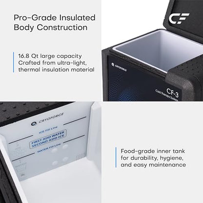 CF-3 Pro Cold Therapy Machine, 11QT Large-Capacity Ice Therapy System for Full Knee & Shoulder Coverage, Programmable Recovery System for ACL, TKR & Sports Training