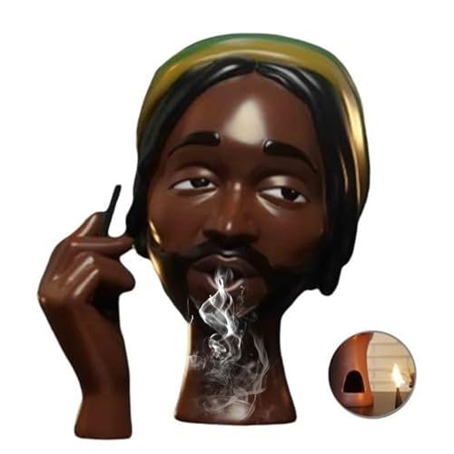 Head Incense Holder Black Women, Head Incense Burner Black Women, Solange-Headscents Incense Holder Black Women, Headscents Incense Holder for Bedroom, Livingroom, Home Decor(D) - color: D