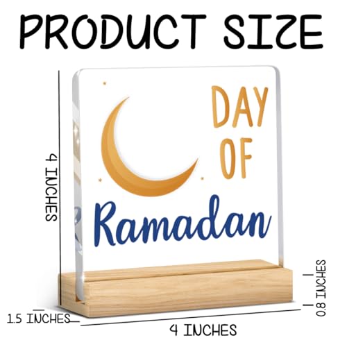 Islamic Ramadan Countdown Decor Ramadan Decorations for Home Table Eid Mubarak Decorations Happy Ramadan Acrylic Sign for Farmhouse Desk Centerpiece - style: Modern