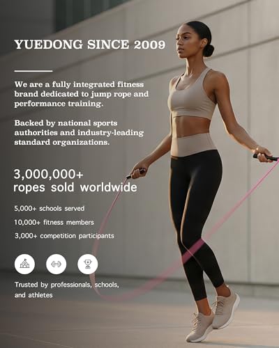 YUEDONG Women's Silent Jump Rope, Adjustable PVC Rope for Apartment Fitness | Whisper-quiet rotation, adjustable tangle-free PVC rope, ergonomic grip, carry pouch, for apartment cardio and home workouts - color: YELLOW