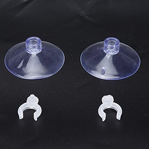SUNGOOYUE Aquarium Hose Clamp Plastic Suction Cup Air Line Tube Holder for 12 to 16mm Transparent Pipe, 2 Cups 2 Clips, High Temperature Fixture for Fish Tank Tube Routing (Can clamp 12-16mm) - size: Can clamp 12-16mm