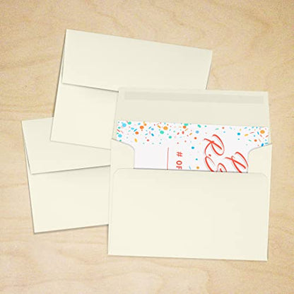 LUXPaper A2 Classic Linen Invitation Envelopes | 4 3/8" x 5 3/4" | Natural White | 70lb. Text | 50 Qty - color: 70lb. Classic Linen Natural White, size: 50 Qty.