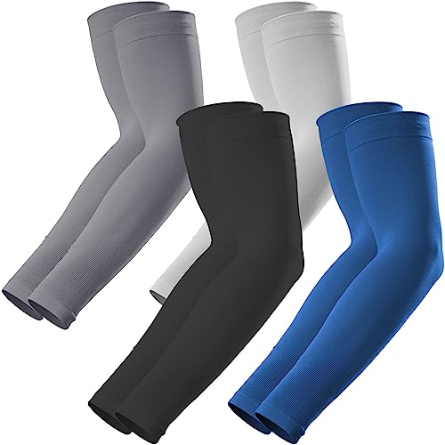GOUNOD Arm Sleeves for Men Women,Compression Sleeves to Cover Arms for Men Working,Sun Sleeves for Men UV Protection - color: 4 Pairs:black,dark Blue,dark Grey,light Grey