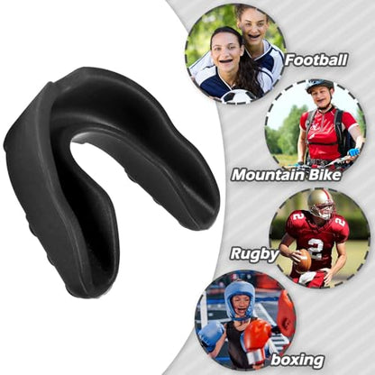 Frienda 50 Pcs Football Mouth Guards Bulk Youth Football Mouthpiece Sports Athletic Mouthguard Teeth Guard for Hockey Karate Basketball Boxing Lacrosse Rugby - color: Black