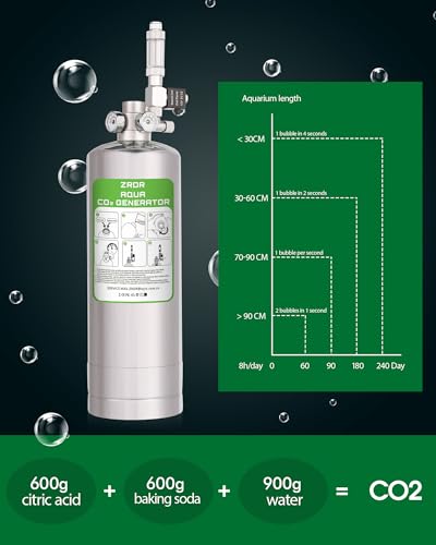 4L Co2 Generator System with Dual Gauge Display Pressure Gauge,DIY Co2 Generator System Kit, Automatic Pressure Relief Valve Bubble Counter for Plants Aquarium, Stable Output | DIY Co2 Generator System Kit, Automatic Pressure Relief Valve Bubble Counter,