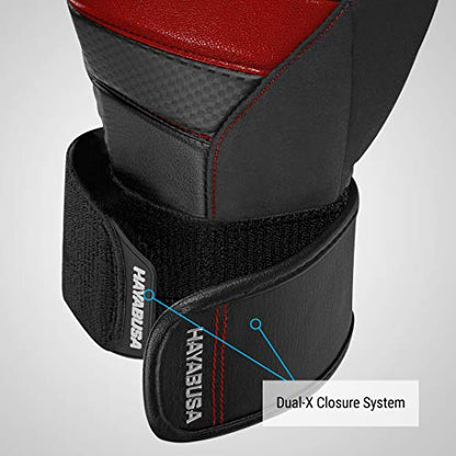 Hayabusa T3 Boxing Gloves - Sparring | Sparring Gloves, Muay Thai Gloves, Kickboxing Gloves, Heavy Bag Gloves, Boxing Gloves for Men and Women, Boxing Gloves - color: Black/Red, size: 18oz
