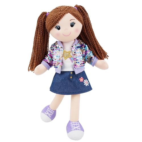 June Garden 18" Sophie Glam Soft Plush Doll, Trendy Outfit - color: Sophie Glam, size: Large
