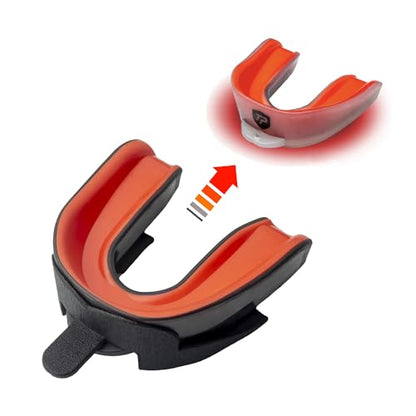 MouthShield Sports Mouth Guard - Detects Overheating with Color Change Tech - Ultimate Impact Protection with D3O® - Football Hockey Lacrosse & Combat - Dentist Designed - Made in the USA - size: Adult (Strap)