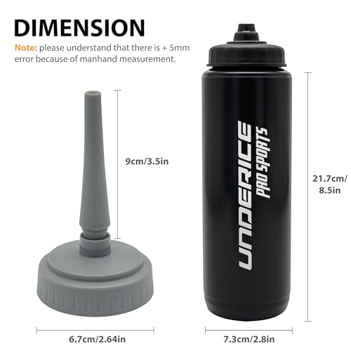 UICE Water Bottle with Straw,1 Liter Easy Squeeze Bottles for Hockey Straight Long Straw Built In Finger Grip,Sports Water Bottle for Football, Lacrosse, Boxing,Fitness-White - color: white