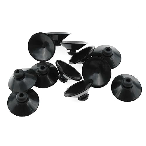 Fish Tank Suction Cup Clips Black Sucker Clips Aquarium Suction Cup Clips Fish Tank Attachments for Tank Pump, Overhead Line Tube,etc. （28mm/1.1inch）-12PCS