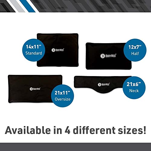 BodyMed Reusable Gel Ice Pack Cold Compress (2-Pack) for Neck - Professional Grade Cold Therapy for Injuries, Aches, Swelling, Bruises, Sprains - 21 in. x 6 in. (Neck Contour) - size: 21 in × 6 in (Neck Contour) (Pack of 2)