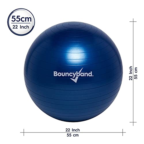 Bouncyband Balance Ball – Create Flexible Seating to Improve Focus at School, Office, or Home with This No-Roll Weighted Ball - color: Dark Blue, size: Medium (Pack of 1)