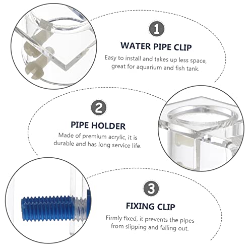 ORFOFE Aquarium Hose Tube Clamp Acrylic Fish Tank Holder Firm Fixing Clip for Secure Water Tubing Easy Installation for Cleaner Aquatic Environments and Better Fish Care