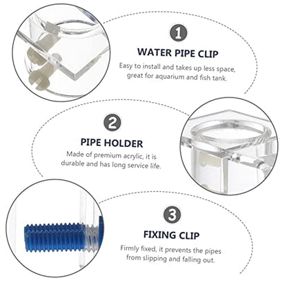 ORFOFE Aquarium Hose Tube Clamp Acrylic Fish Tank Holder Firm Fixing Clip for Secure Water Tubing Easy Installation for Cleaner Aquatic Environments and Better Fish Care