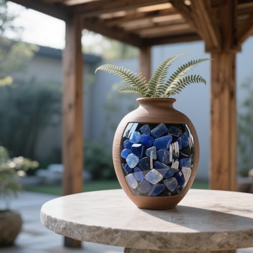 Aquarium Gravel 0.96LB Vase Filler Home Decor Fish Tank Crushed Stones Natural Pebbles Succulent Rocks Polished Irregular Shaped Bulk - Blue - color: Blue