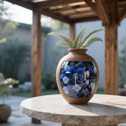 Aquarium Gravel 0.96LB Vase Filler Home Decor Fish Tank Crushed Stones Natural Pebbles Succulent Rocks Polished Irregular Shaped Bulk - Blue - color: Blue