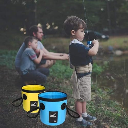 Collapsible Bucket with Handle, Multifunctional Foldable Water Container for Camping, Hiking, Traveling, Fishing, Washing, Gardening, Waterproof, Durable, Lightweight, Black - color: Sfvblack