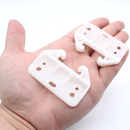Litoexpe 20 Pieces White Plastic Drawer Guides with Screws, 60×41×28mm | Rear Drawer Replacement Guides Brackets, Smooth Glide Track, Includes Mounting Screws, for Dressers, Wardrobes - size: 60×41×28mm - 20 Pcs
