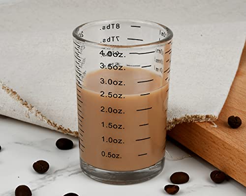 Measuring Cup 2 Pieces Shot Glass Measuring Cup with 4 Kinds of Measuring Scale for Small Amount Liquid (Black, 120ml) - color: Black, size: 120ml