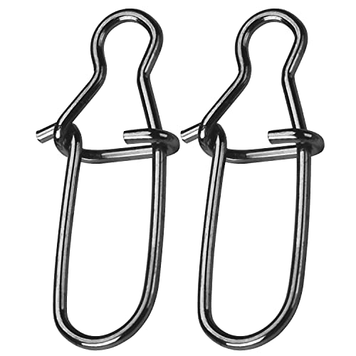 AMYSPORTS High Strength Fishing Snap Clip Duo Lock Snap Swivel Stainless Quick Change Fishing Snaps Solid Black Nickel 26lb-220lb - size: Size6（110lb）100pcs