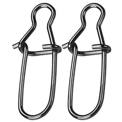 AMYSPORTS High Strength Fishing Snap Clip Duo Lock Snap Swivel Stainless Quick Change Fishing Snaps Solid Black Nickel 26lb-220lb - size: Size7（154lb）50pcs