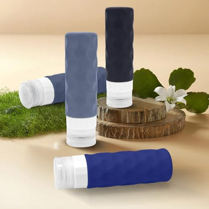 Silevoler Travel Bottles for Toiletries, Silicone Travel Size Containers - color: Blue