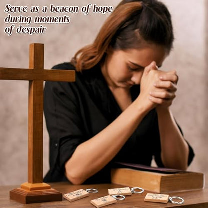 Realspring Spanish Christian Wooden Keychain Bulk - style: Square