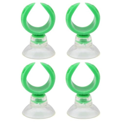 4 Pcs Green Aquarium Airline Tube Holders – Leaf Design Suction Cup Clips for 18-24mm Tubing, Adjustable Fish Tank Air Tube Clamps(L: 1.76cm) - size: L: 1.76cm