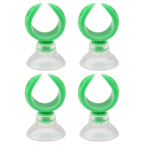 4 Pcs Green Aquarium Airline Tube Holders – Leaf Design Suction Cup Clips for 18-24mm Tubing, Adjustable Fish Tank Air Tube Clamps(L: 1.76cm) - size: L: 1.76cm