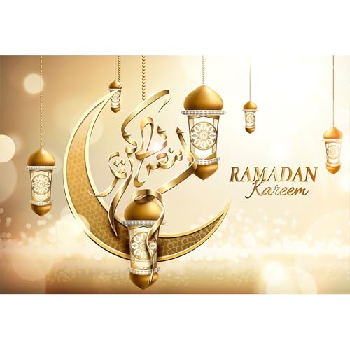 Polyester 5x3ft Photography Background for Eid Mubarak Photo Backdrop - size: 5x3ft