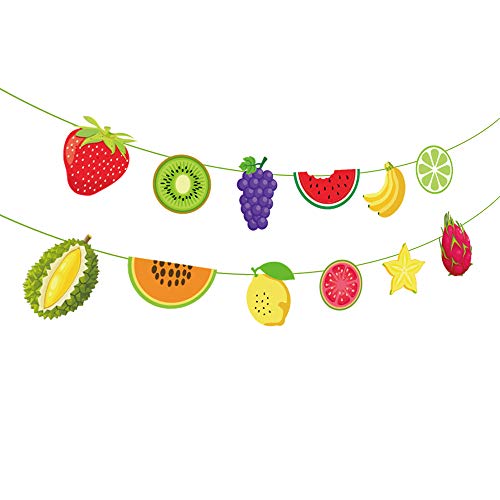 Two-tti Frutti Party Decorative Tropical Summer Two-tti Frutti banner for Summer, Baby Shower,Two-tti Frutti Themed Birthday Birthday Day Party Decorations Favor - color: Fruits