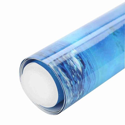 Underwater Aquarium Background Poster, Adhesive PVC Wall Decor, 29.9x11.8 Inch Fish Tank Backdrop for Home Office - size: 76*30cm