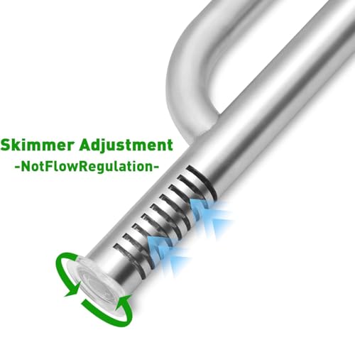 LINLAN 304 Stainless Steel Lily Pipe Inflow and Outflow with Mini Aluminum Alloy Pipe Holder, 360° Rotatable Outflow, Fits 1/2 Inch ID Filter Hose, for Rimless Aquariums (12mm-with Skimmer)