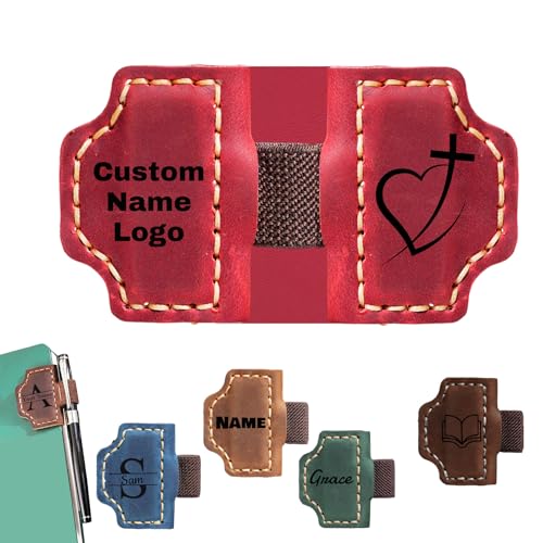 Personlized Magnetic Leather Bookmarks with Pen Holder, Customized Book Marks Clip 26 Letters Bookmark for Reading Women, Men, Cute Initials Book Markers for Book Lovers (Style2) - color: Style2