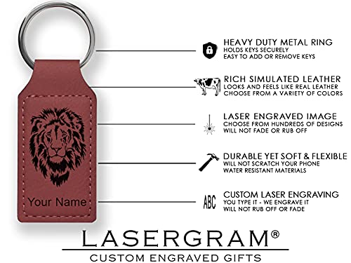 LaserGram Personalized Rectangle Keychain, Allah 2 (Burgundy) - color: Burgundy
