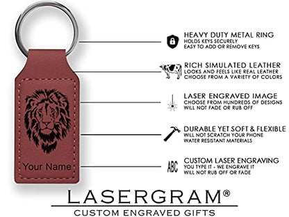 LaserGram Personalized Rectangle Keychain, Allah 2 (Burgundy) - color: Burgundy