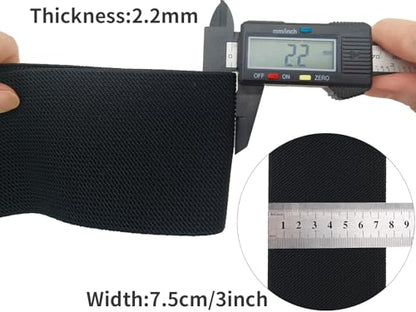 Black Wide Knit Elastic Band for Sewing 3 inch 5yards Double-Side Twill Woven Elastic Heavy Stretch Elastic Spool Band for Pants Waist-Wigs-Skirts-Craft-DIY Projects - color: Black