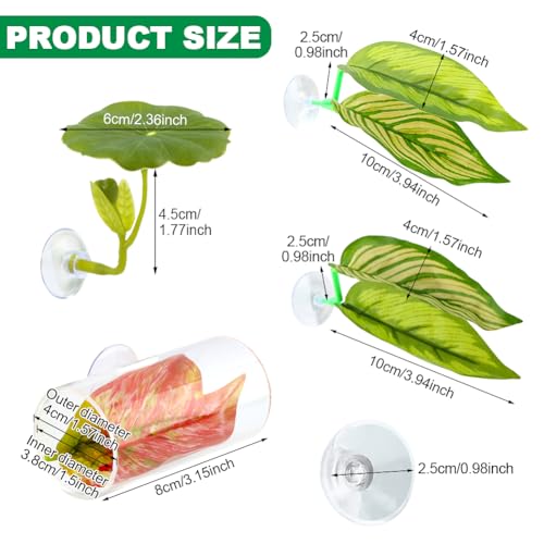 Betta Hammock & Hideout Set – 5PCS Soft Plants & Acrylic Tube Tunnel for Betta Tank