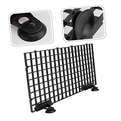 LIOOBO Separation Net Fish Tank Board with Clamp Pair Black for Betta Fish Aquariums