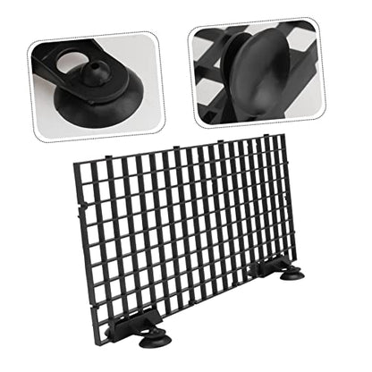 LIOOBO Separation Net Fish Tank Board with Clamp Pair Black for Betta Fish Aquariums
