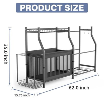 WALMANN Garage Sports Equipment Organizer, Ball Storage Stand, Indoor Golf Bags Stand for Garage