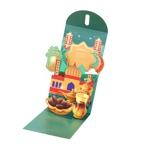Sophisticated 3D Redness Envelopes for Eid Festival Foldable Greeting Card Cash Money Packet Ramadans Decoration - color: Green