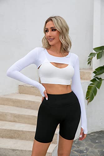 Cooling Shawl Arm Sleeve Sun Protection Women's tops for Golfing,Riding,Driving - color: White, size: X-Large