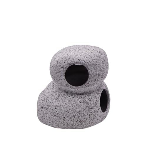 Aquarium Decorations Rock, Ceramic Shelters - Shrimp Habitat, Breeding Tube, Hiding Cave, Fish Tank Decor Pleco Cave for Betta Fish, Amano Cichlid Bonsai to Play, Hide and Rest (Stack Stone Cave)
