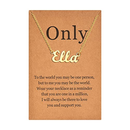 Lcherry Name Necklace Personalized for Women Gold Plated Nameplate Necklace Gifts for Girls - style: Ella